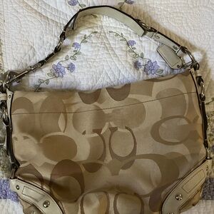 Coach Carly Purse Signature Optic Shoulder Bag No. A0826-11960 Khaki